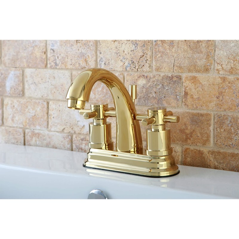 Kingston Brass KS8612DX 4 in. Centerset Bathroom Faucet, Polished Brass