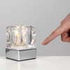 MiniSun Modern Glass Ice Cube Touch Table Lamp with Chrome