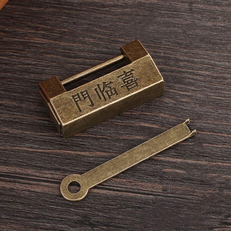 Vintage Chinese Style Copper Lock for Jewelry Box Horizontal Security