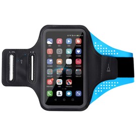 CHROME CRANE RB006 Sports Armband, Storage, Keys, Card, Earphone Jack, Smartphone, Mobile, Running, 05.Blue)