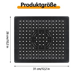 NUWIQ Sink Liner, 31 x 26 cm, Pack of 2 Sink Mats, Sink Mat, Rubber, Kitchen Sink Protector for Sink, Protects the Surface, Food-Grade PVC, Black