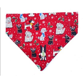 Christmas Dog bandana, Dog Bib, slip over the collar S,M,L,XL,XXL, Red and white