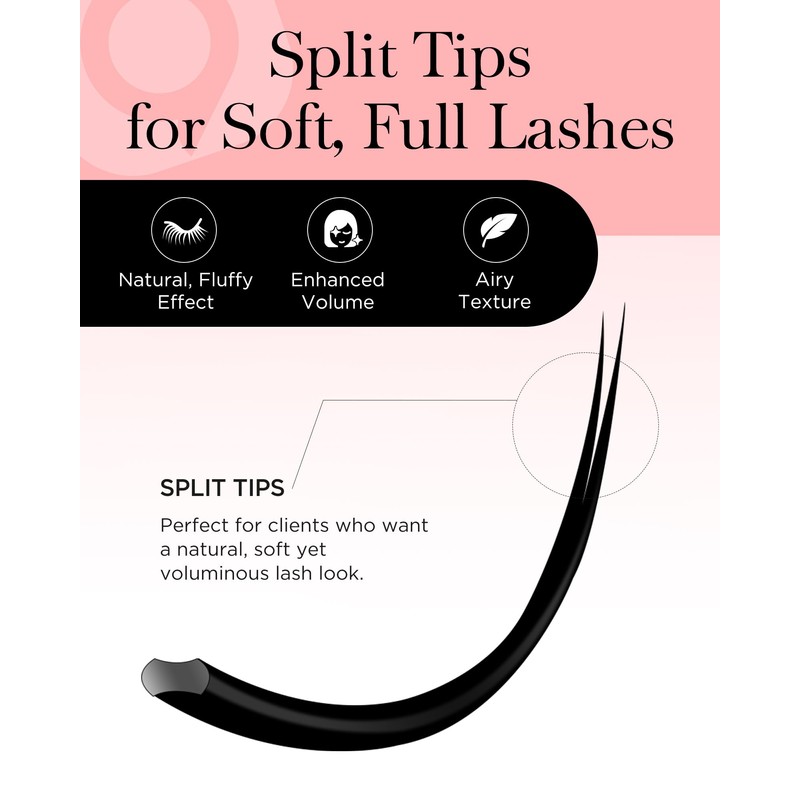 BEYELIAN Ellipse Flat Eyelash Extension, 16 Rows 0.20mm C Curl