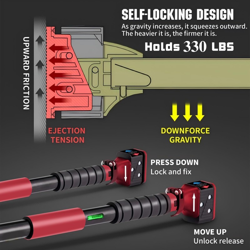 Pull Up Bar for Doorway, Adjustable Chin Up Bar with