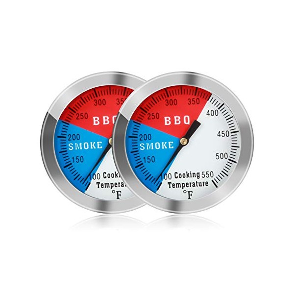 BBQ Thermometer Temperature Gauge, 2Inch Stainless Steel Barbecue Charcoal Grill