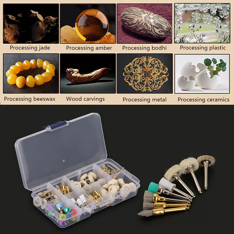 80pcs Dental Tool Kit Polishing Cup Alumina Nylon Brush Cotton