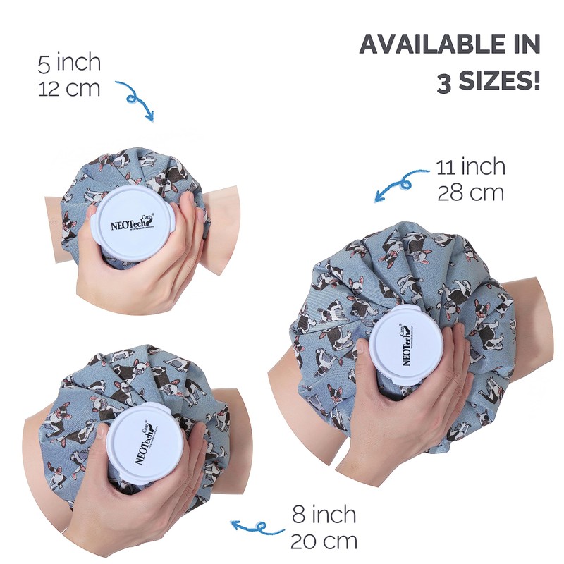 NeoTech Care Ice Bag, Screw Top Fillable, Reusable (Blue Bulldog