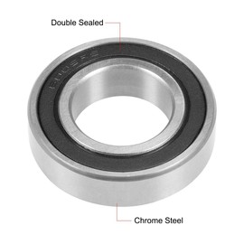 TOP-VIGOR 1Pcs 6005-2RS Deep Groove Ball Bearings, Z1 25mm x 47mm x 12mm Double Sealed Industrial Bearings, Chrome Steel Skateboard Bearings for Electrical Instrument Equipment