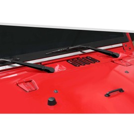 Jimen Fit for Jeep Wrangler JK JKU 2007-2018, 15PCS Front and Rear Windshield Wiper Trim & Hood Vent Cover Exterior Accessories (Carbon Fiber)