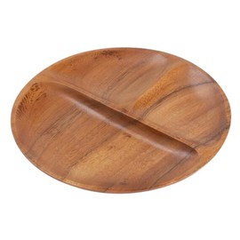 Nitori 8964188 Round Lunch Plate, Acacia