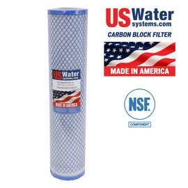 US Water 4.5" x 20" Carbon Block Filter | USWCB-4520-10, Made in the U.S., NSF/ANSI Standard 42
