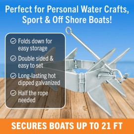 Better Boat Boat Box Anchor for Boats Small Folding Anchor up to 21 Foot