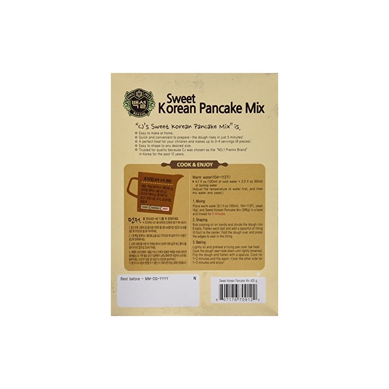 Korean Sweet Pancake Mix, Hotteok (14.10 oz) By Beksul (Original,