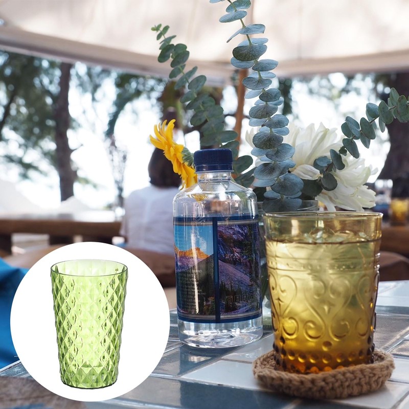 sourcing map 4Pcs Plastic Drinking Cups, Transparent Unbreakable Reusable Water