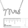 Spinningdaisy Handcrafted Brushed Metal Mrs Script Necklace Silver
