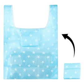 GLADFRESIT Canvas Tote Bag, Lightweight Large Foldable Waterproof Reusable Shopping Bag Grocery Eco-friendly Bags for Travel Picnic Gym Beach(Blue)