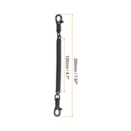 [PATIKIL] Book Stretchable Key Chain Key Chain Anti Fall Lost Coil Strap Elastic Cord Key Strap, Black