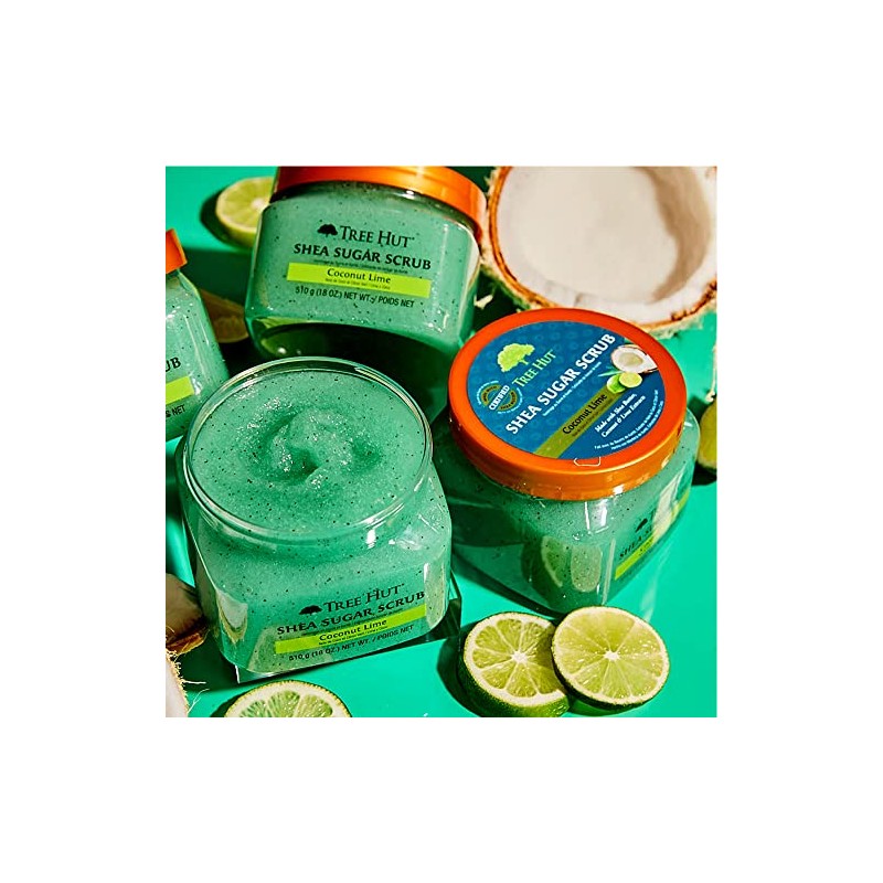 TREE HUT, Coconut Lime Shea Sugar Scrub, Exfoliante Corporal de