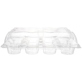 Hedume 12 Pack Cupcake Carrier, 12 Counts Stackable Cupcake Boxes, Clear Cupcake Container with Detachable Lid for Cupcakes, Muffin, BPA-free