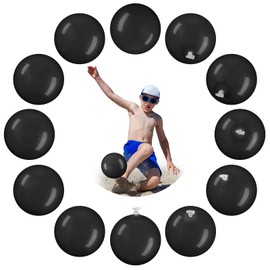 Halloscume 12 Pcs Mini Beach Balls 5 Inch PVC Inflatable Beach Balls Bulk for Valentine‘s Day Party DIY Ball for Swimming Pool Birthday Party Supplies(Black)