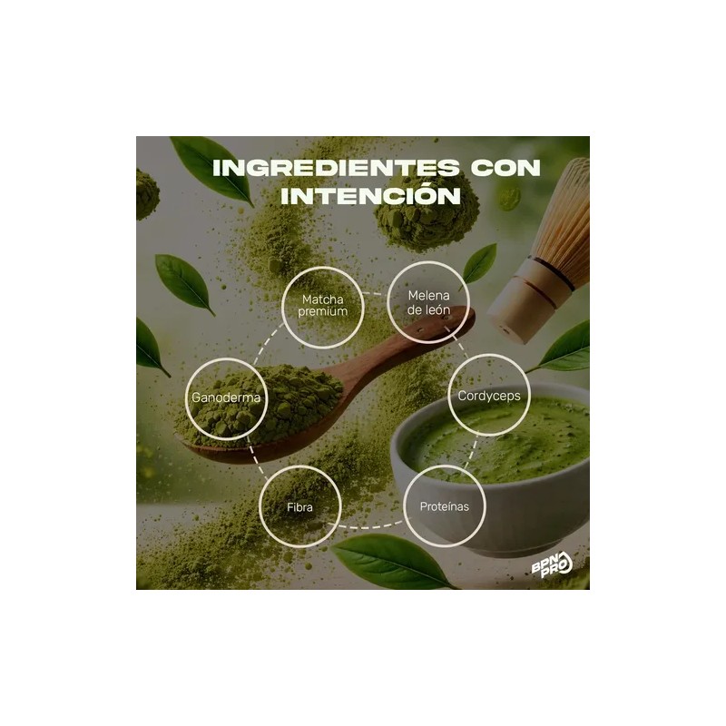Matcha Japonés Orgánico Con Adaptógenos 180g en Polvo Té Verde