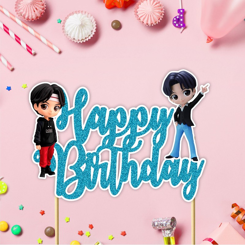 Seyal® Tiny Tan (BTS) Decoración para tarta de feliz cumpleaños