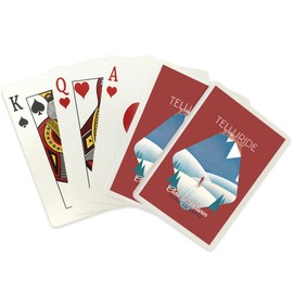 Lantern Press Telluride, Colorado, Skier in The Mountains, Litho, (52 Playing Cards, Poker Size Card Deck with Jokers)