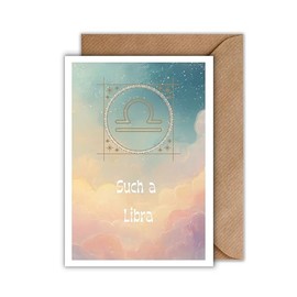 WBdesignz Grußkarte mit Umschlag Sternzeichen Waage – Geburtstagskarte „Such a Livra“ Wolken Motivation Aufmerksamkeit Inspiration Spiritualität Astrologie (DIN A6)