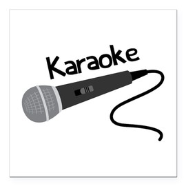 CafePress Karaoke Mic Square Car Magnet 3 X 3 Square Car Magnet, Magnetic Bumper Display