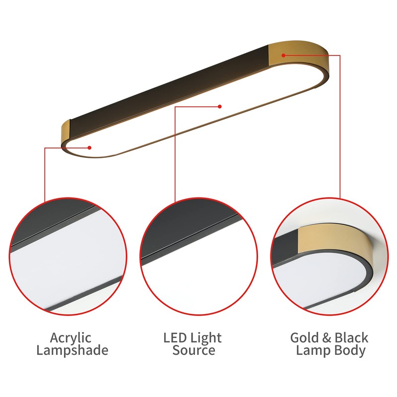 Tioolo Dimmable LED Ceiling Light with Remote 42W Kitchen Lighting