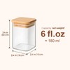 ComSaf 16Pcs Glass Spice Jars with Bamboo Lid, 6oz Airtight