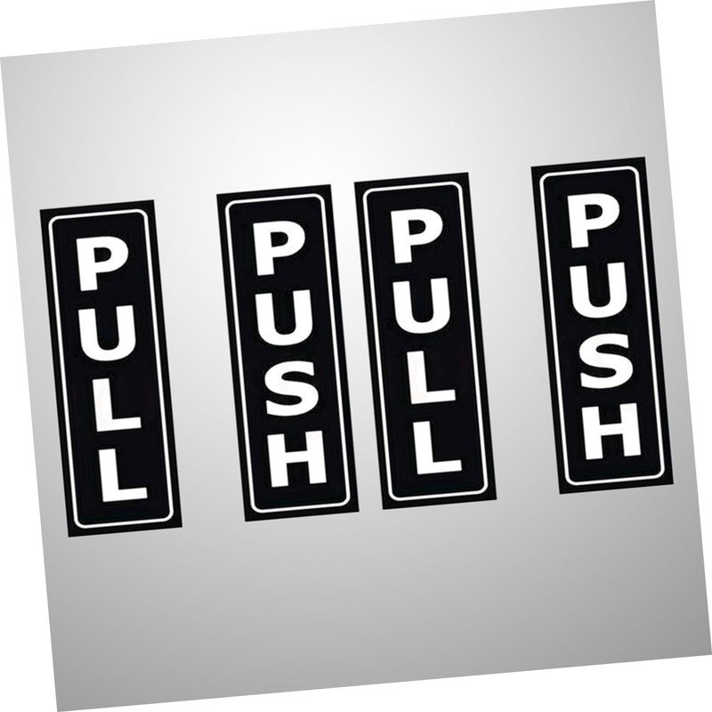 Operitacx Push Pull Door Sign Stickers 6 Tile Glass Metal