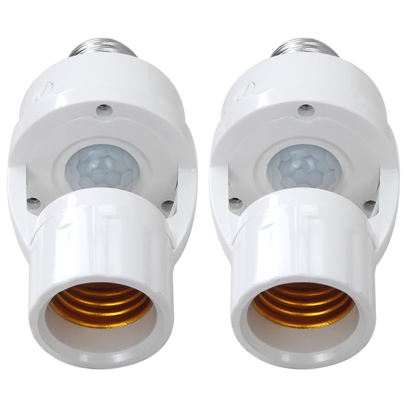 BGEHHCY Upgraded 2pcs Motion Activated Light Sockets, E26/E27 Screw in