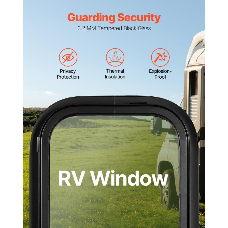 VEVOR Vertical RV Window, 12" W x 22" H Tinted
