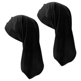 GLADFRESIT 2Pcs Dreadlock Cap, Long Hair Dreads Head Wrap, Stretchable Sleep Bonnet Hair Accessories for Men Women (Black)