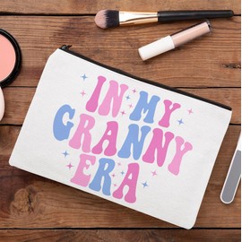 NMPCreativeStore In My Granny Era Makeup Bag - Baby Announcement For Granny - New Baby Gifts - Promoted To Granny Makeup Bag - Makeup Bag Gifts For Granny On Mothers Day- Birthday- Christmas