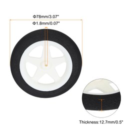 sourcing map RC Airplane Wheels OD 3.07" xID 0.07",White RC Airplane Aircraft Sponge Wheels RC Aircraft Foam Wheel Replacement for DIY RC Model Plane Aircraft Pack of 3