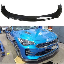 Unbranded Gloss Black Front Lips Splitter Spoiler + Strut Rods Body Kit For Kia Stinger