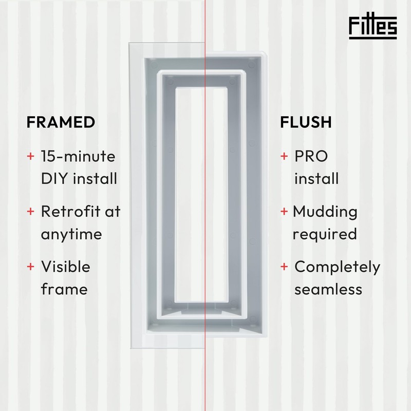Fittes Framed Wall Vent [Lite+] - 6"x10" - Cotton White