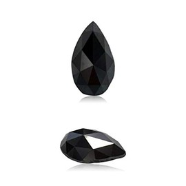 0.91 Cts of 8.39x4.91x2.83 mm AA Pear Rose Cut (1 pc) Loose Treated Fancy Black Diamond (DIAMOND APPRAISAL INCLUDED)