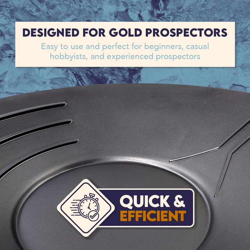 SE 14 Inch Gold Panning Pan - Three Riffles for