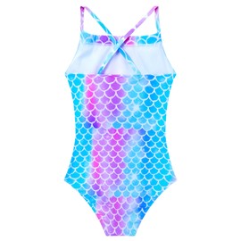 Girls Bathing Suits UPF 50+ Swimsuits Quick-Dry Cross-Strap for Toddlers & Kids 3-12T Sleeveless Sun Protection