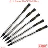 5 x 1.0mm FLAIR FX Dark BLACK Ballpoint Pens Smooth