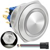 30mm Latching Push Button Switch Big Button White DPDT/SPDT Waterproof