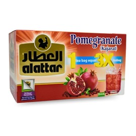 Generic AlAttar Drink Herbal Pomegranate Kajarat Tea Al Attar ElAttar El Attar Herbals Herb Herbs No Caffeine No Artificial Flavors No Additives Coloring Non Gmo Kosher Halal (12 Bags) رمان