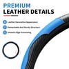 Alieemo Car Steering Wheel Cover, 15 inch Microfiber PU Leather