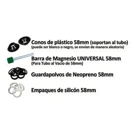 Kit 5 Pzs Barra Magnesio Y Junta 58mm Para Calentador Solar                                                                                           