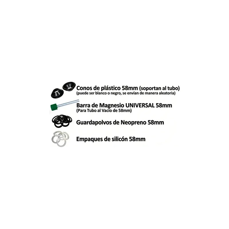 Kit 5 Pzs Barra Magnesio Y Junta 58mm Para Calentador