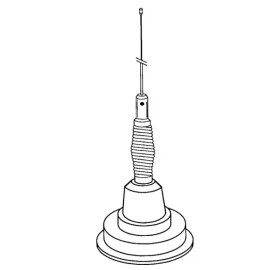 Hustler IC-100SW CB Radio Antenna Magnetic Base 41" Whip w/ Spring (White) New