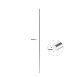 Eowpower 10 Pieces 5 X 305 mm Aluminum Round Rods 6061 T6511 Solid Extruded